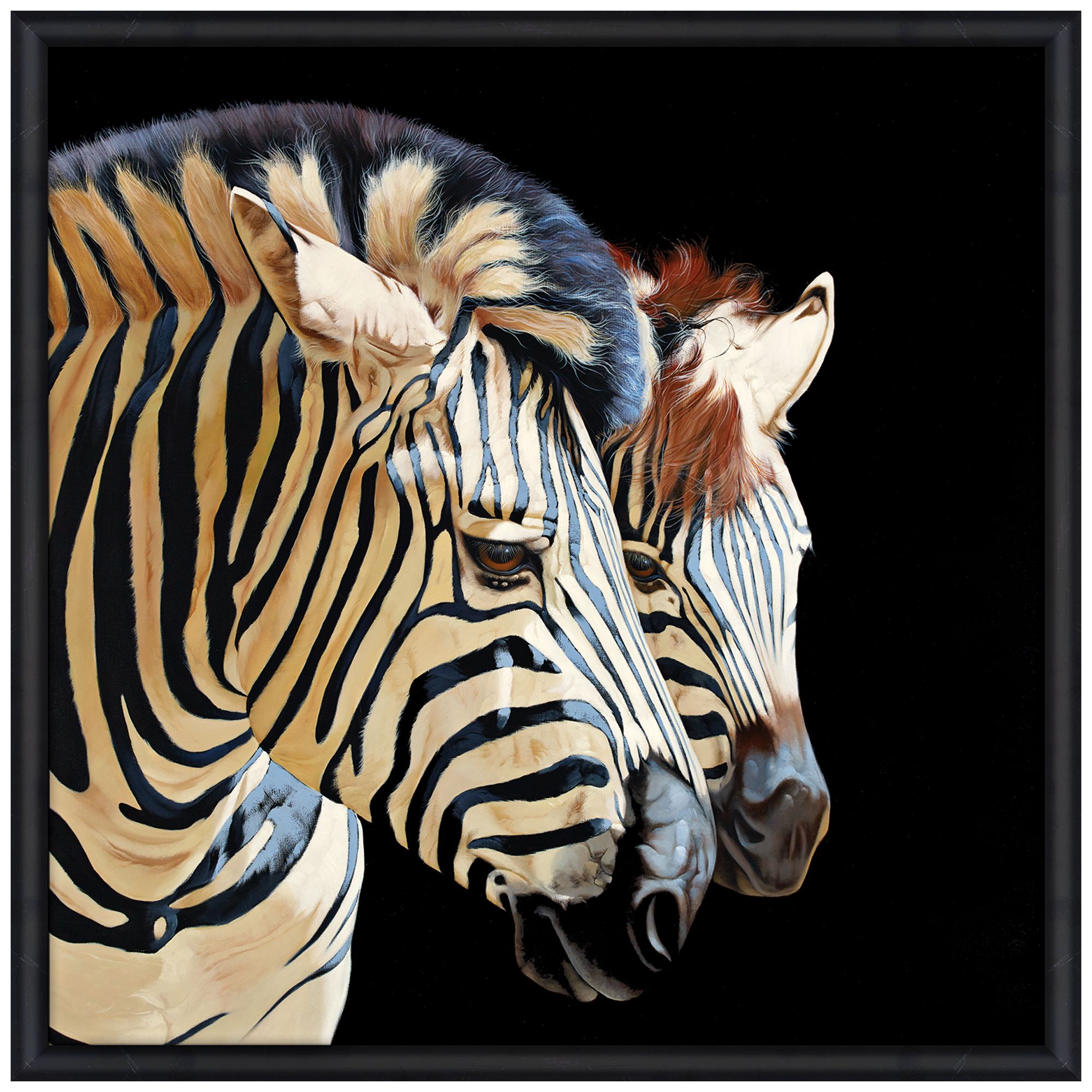 Zebras 39" Square Endangered Animal Print Framed Wall Art 1N545 Lamps Plus
