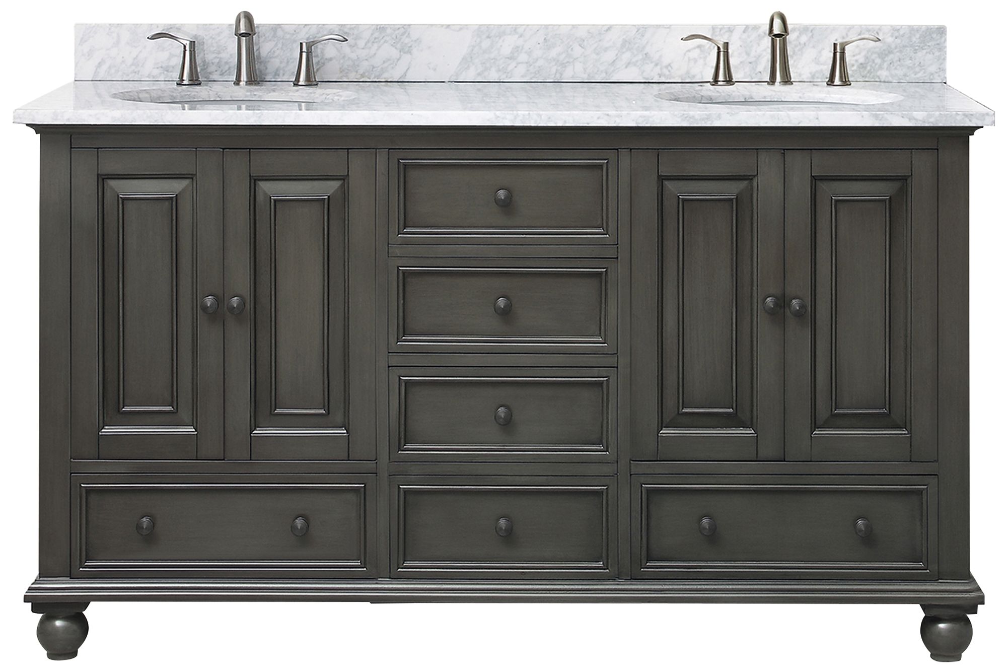 Avanity Thompson Charcoal 61" Marble Double Sink Vanity