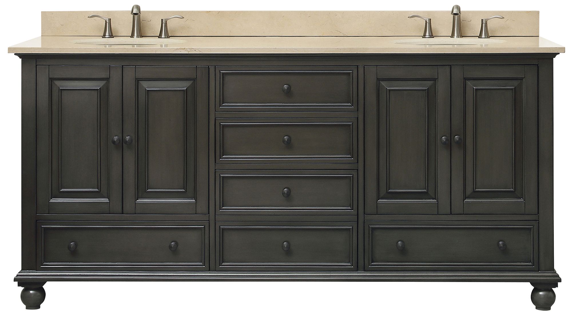 Avanity Thompson Charcoal 73" Galala Double Sink Vanity