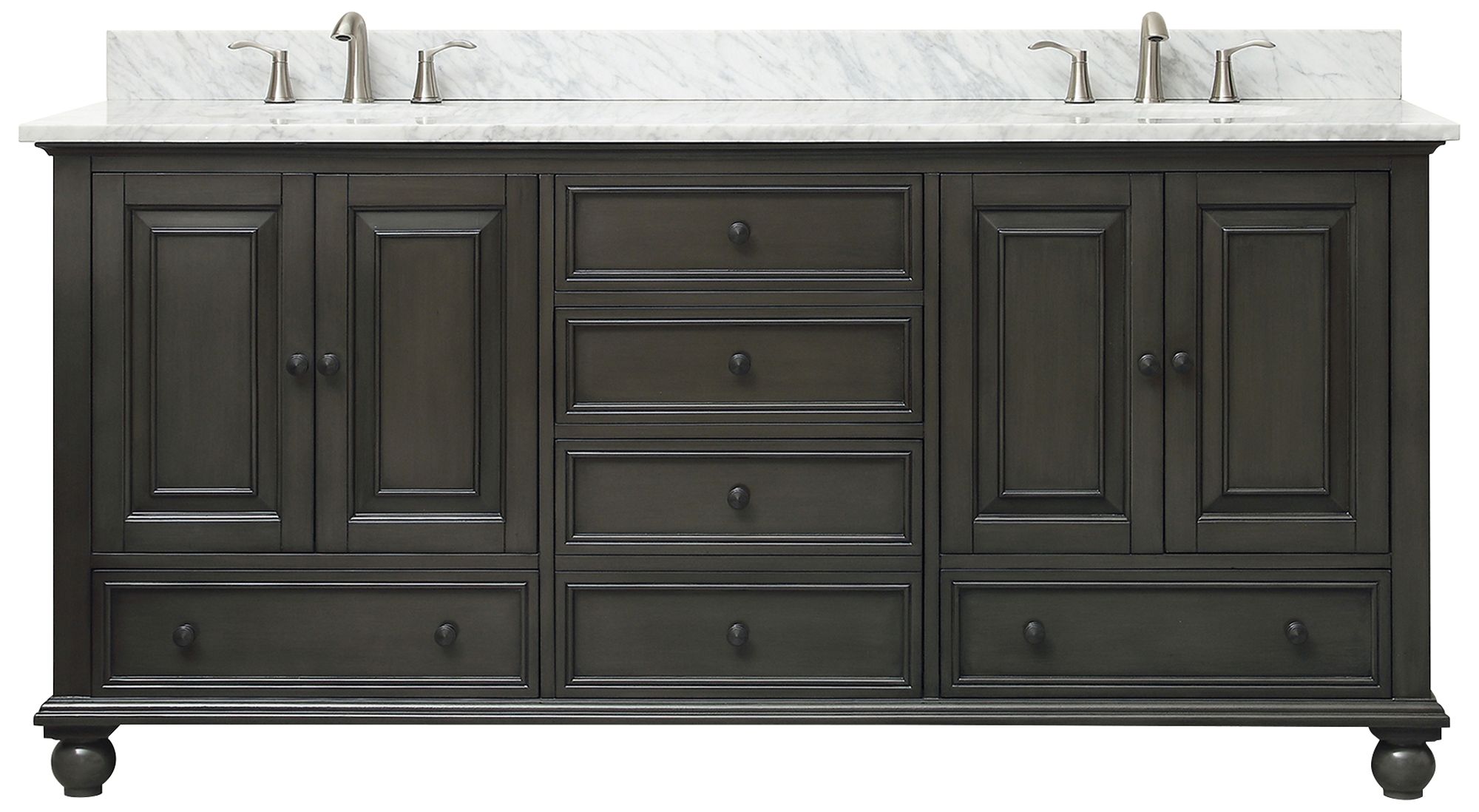 Avanity Thompson Charcoal 73" Marble Double Sink Vanity
