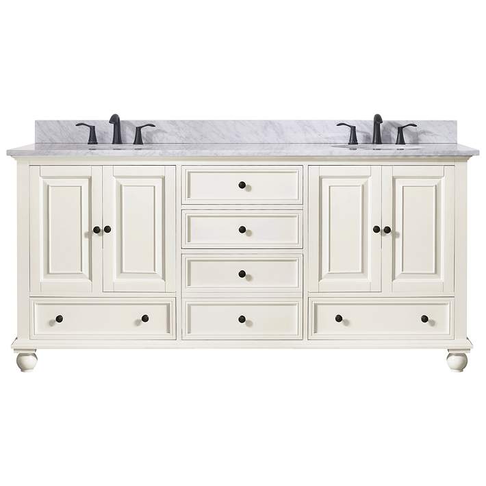Avanity Thompson White 73 Marble Top, 73 Vanity Top With Double Sink