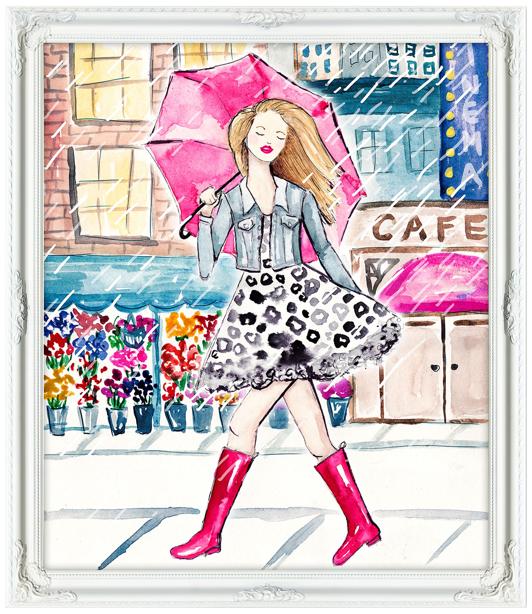 Right As Rain 32"W Illustrated Feminine Framed Wall Art