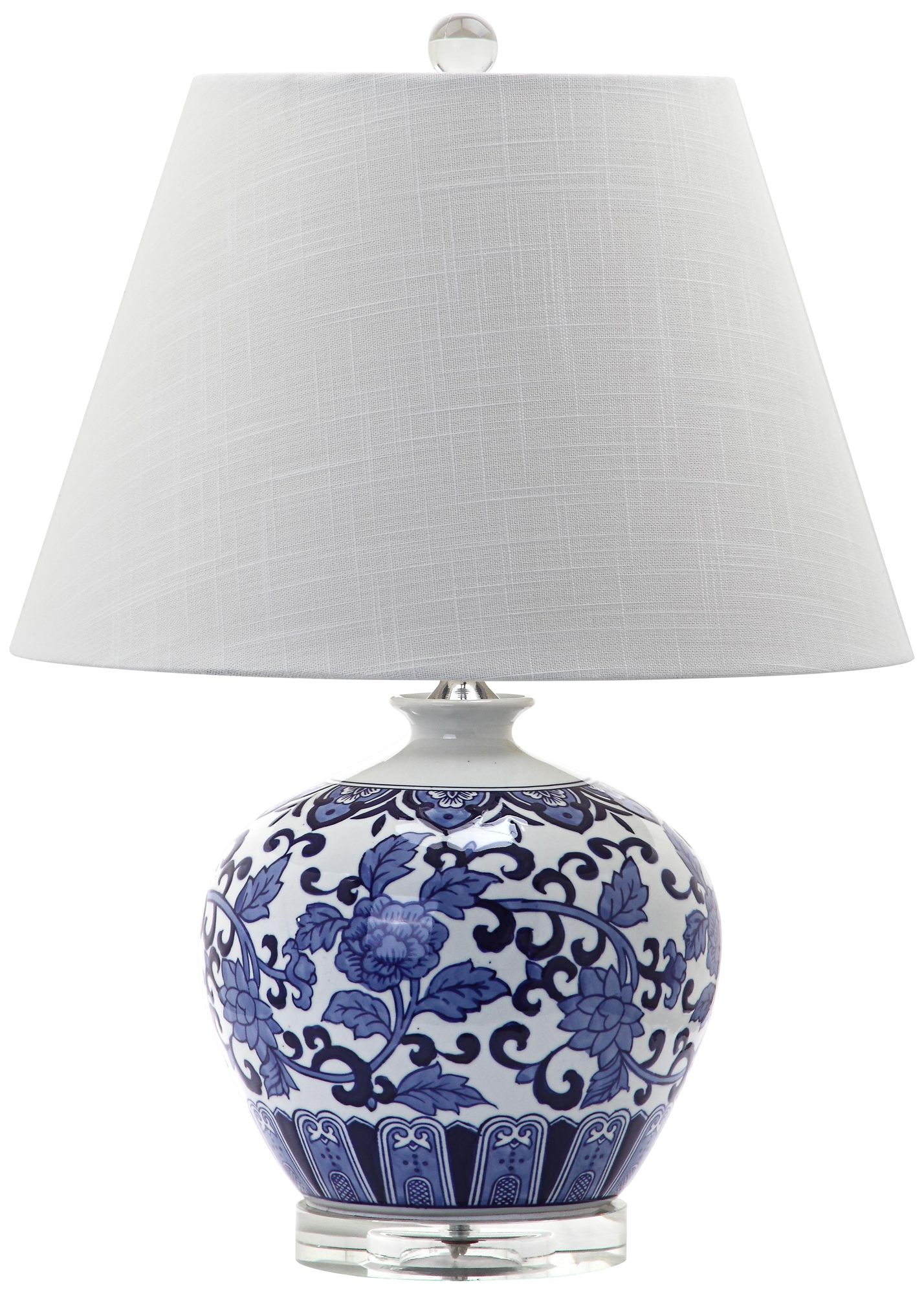 Gillingham Blue and White Rose Ceramic Table Lamp