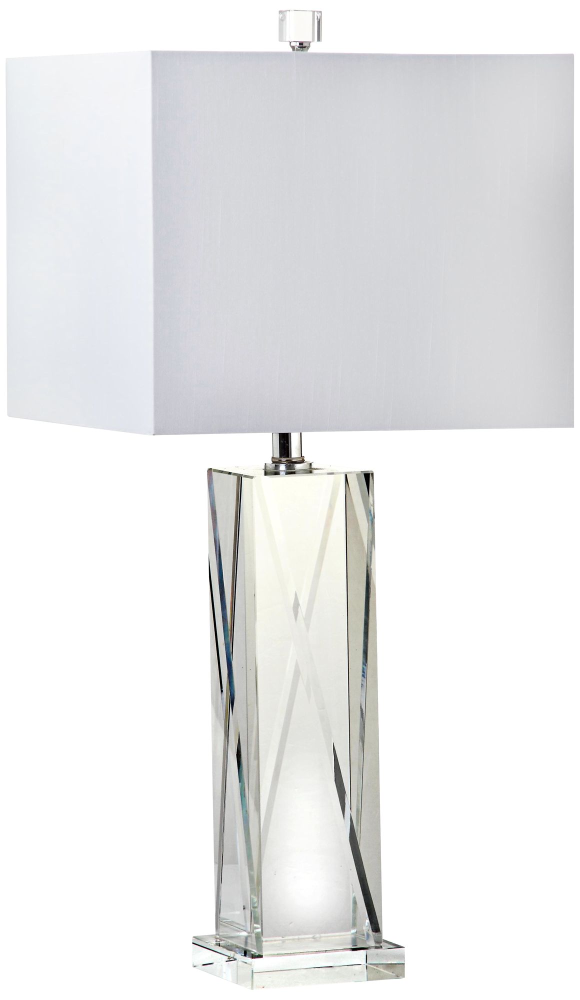 black and crystal table lamp