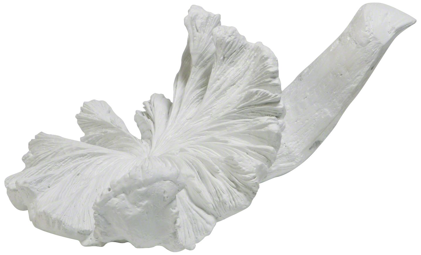 Volcano Large White 14" Wide Eco-Stone Mayan Flower Accent