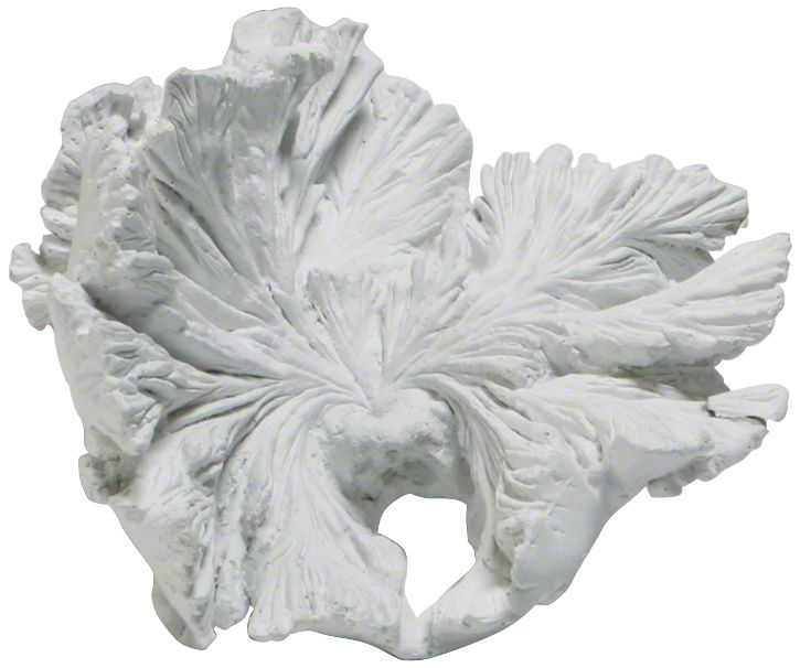 Volcano Medium White 8" Wide Eco-Stone Mayan Flower Accent