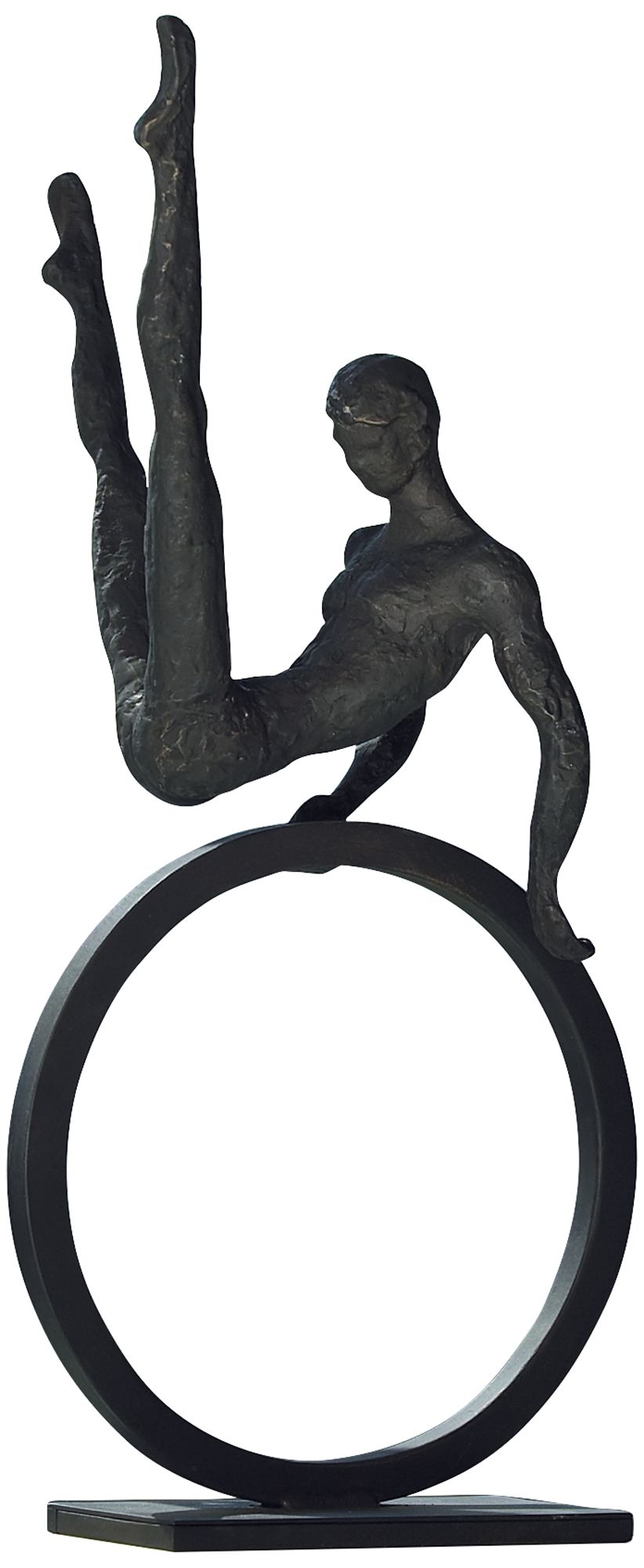 Gymnast on Ring 25" High Dark Bronze Tabletop Sculpture