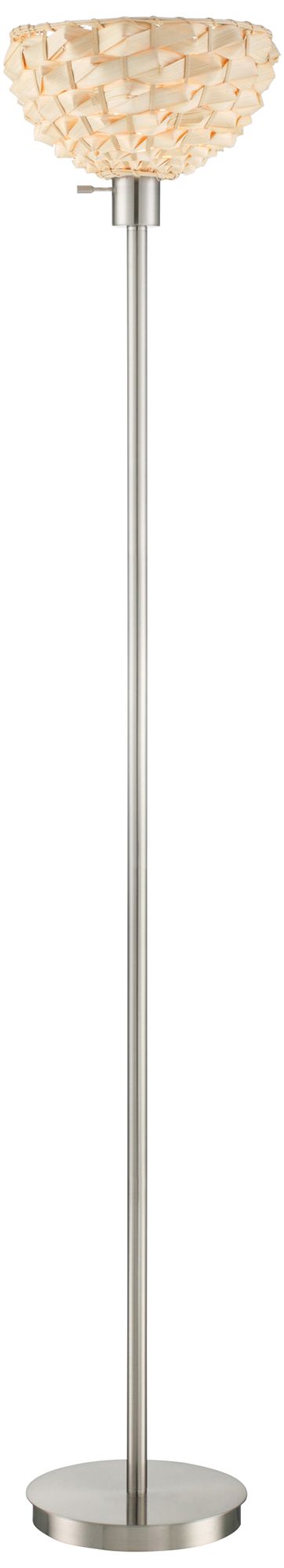 Linterna Bamboo Shade Torchiere Floor Lamp by Lite Source 