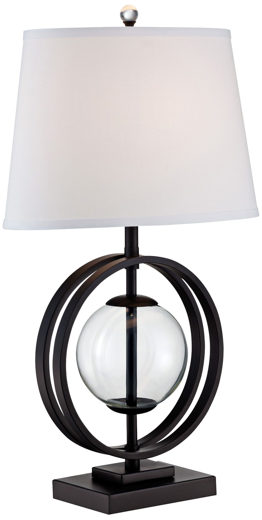 Lite Source Herbert Black Metal Double-Ring Table Lamp