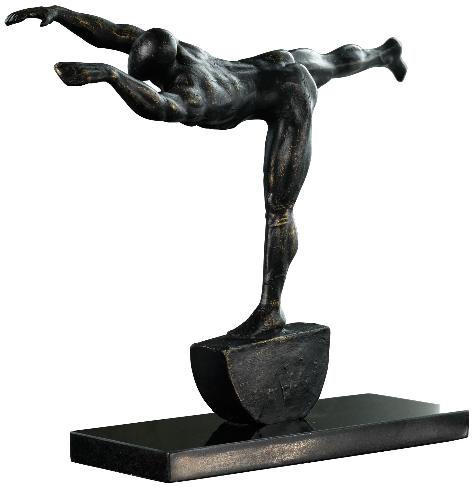 Stretch 14" Wide Female Figure Iron Tabletop Sculpture