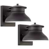 Danbury 5&quot; High Black LED Outdoor Wall Lights Set of 2