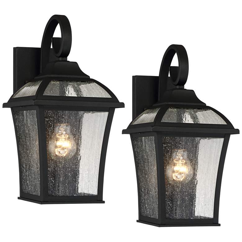Mosconi 15&quot; High Black Outdoor Wall Lights Set of 2