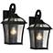 Mosconi 15" High Black Outdoor Wall Lights Set of 2