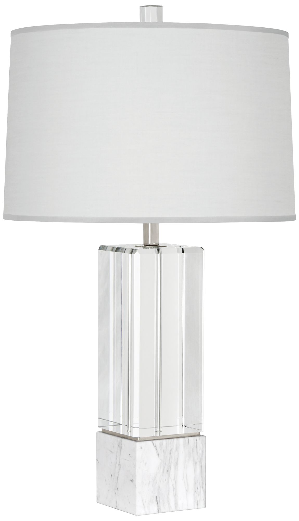 Robert Abbey Hugo Crystal Marble and Pearl Shade Table Lamp