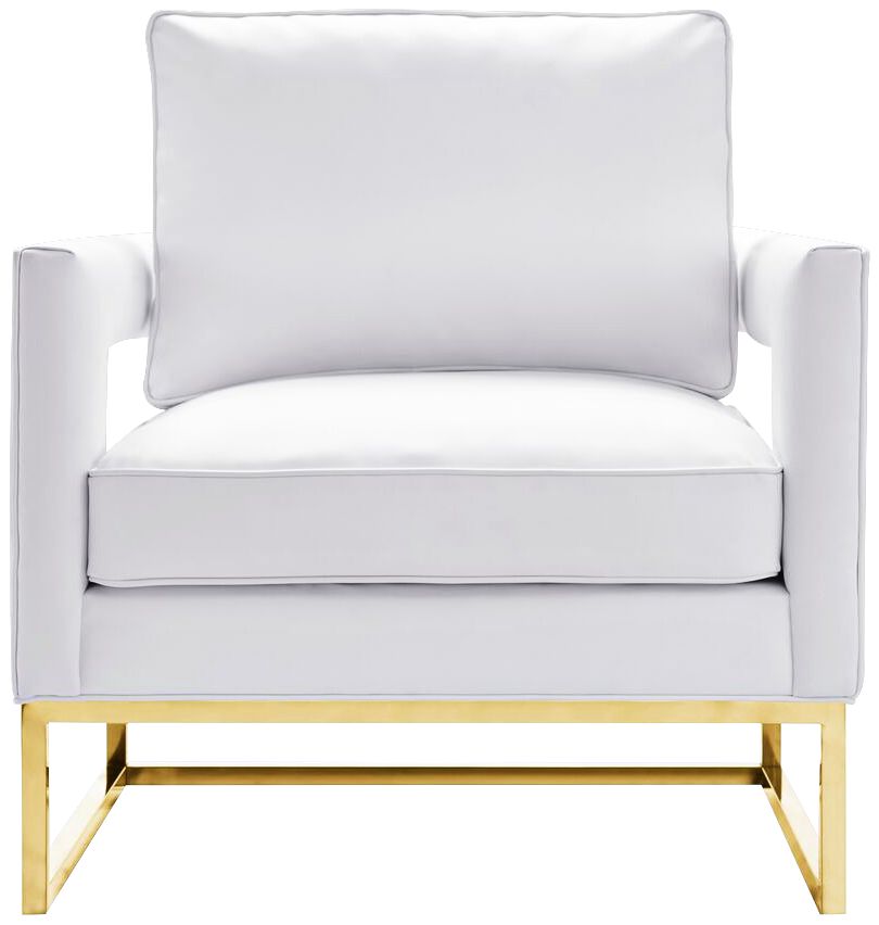 Avery White Upholstered Bonded Leather Armchair