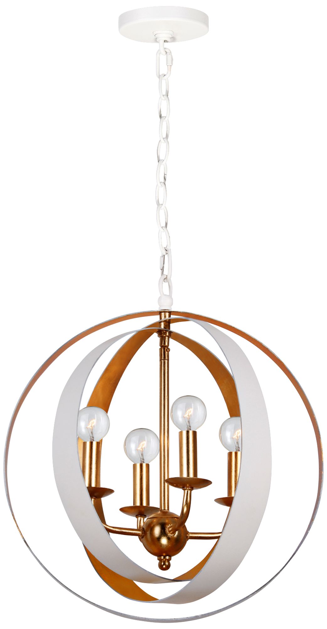 Crystorama Luna 21"W White and Gold Rings Pendant Light