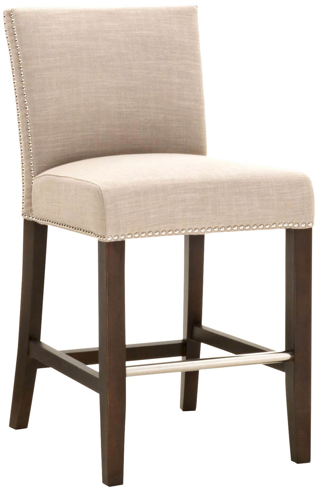 Villa Soho 26" Almond Linen and Poly Fabric Counter Stool
