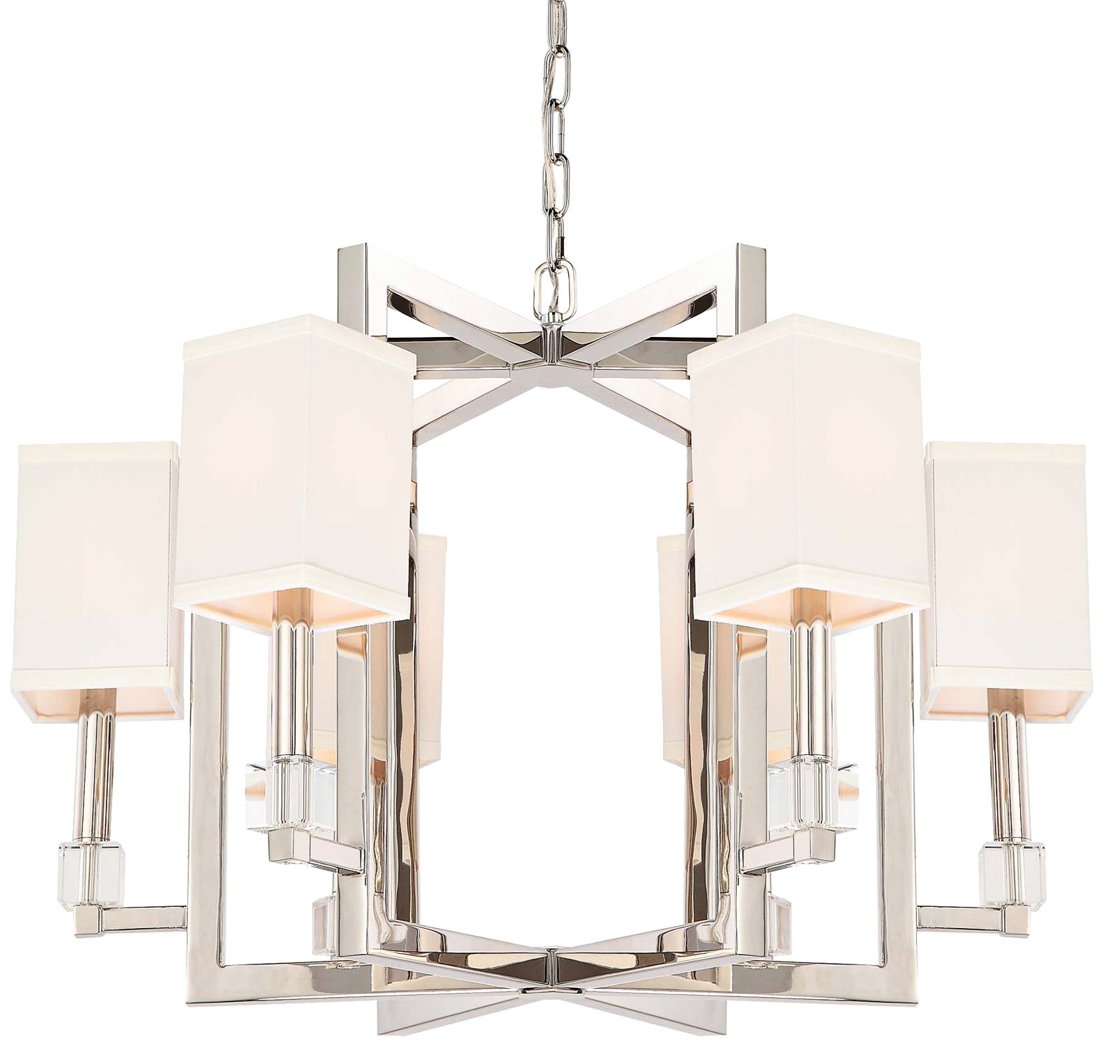 Crystorama Dixon 28 1/2" Wide Polished Nickel Chandelier