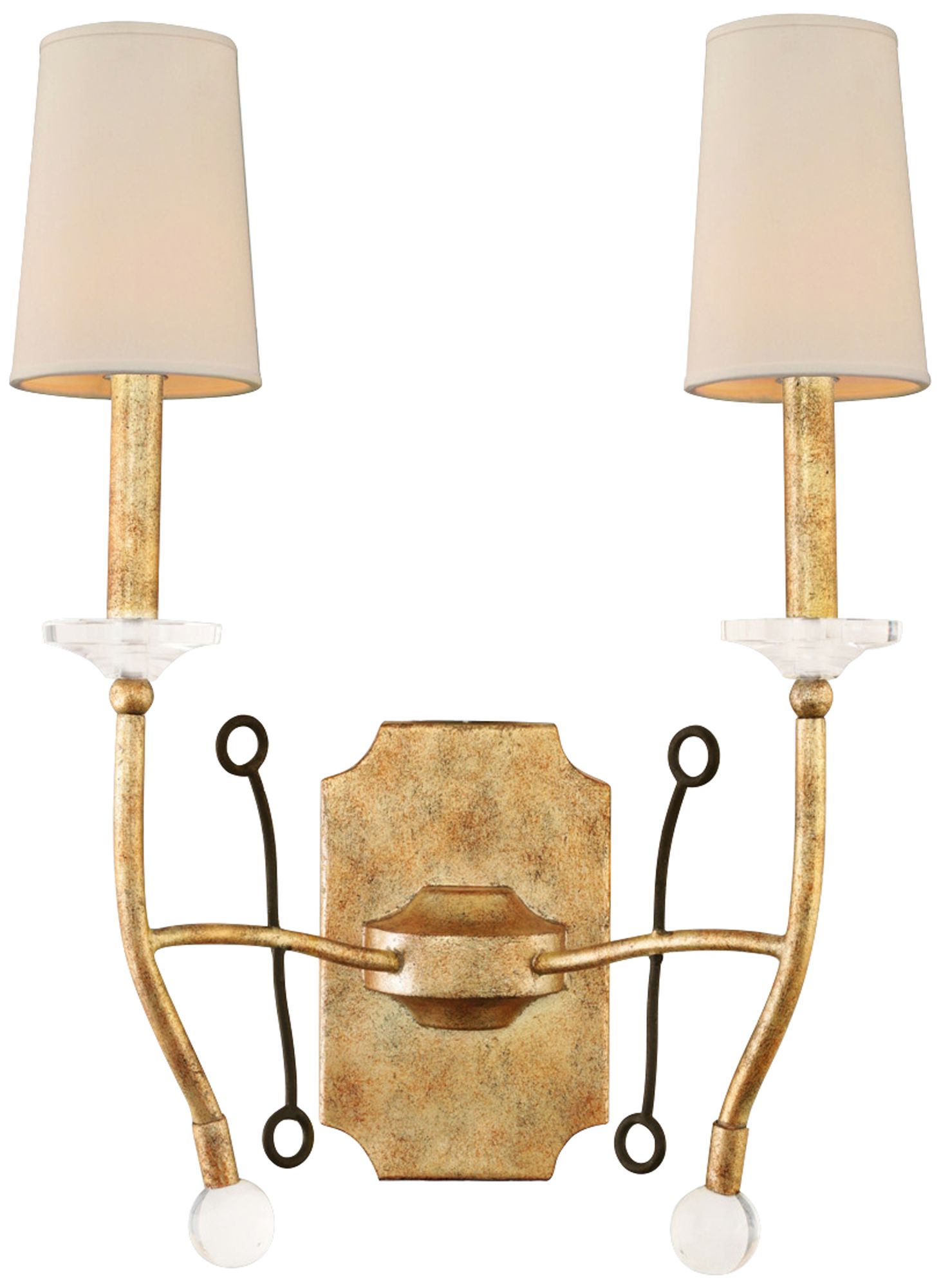 Waverly 22" High Honey Gold Forged Iron 2-Light Wall Sconce