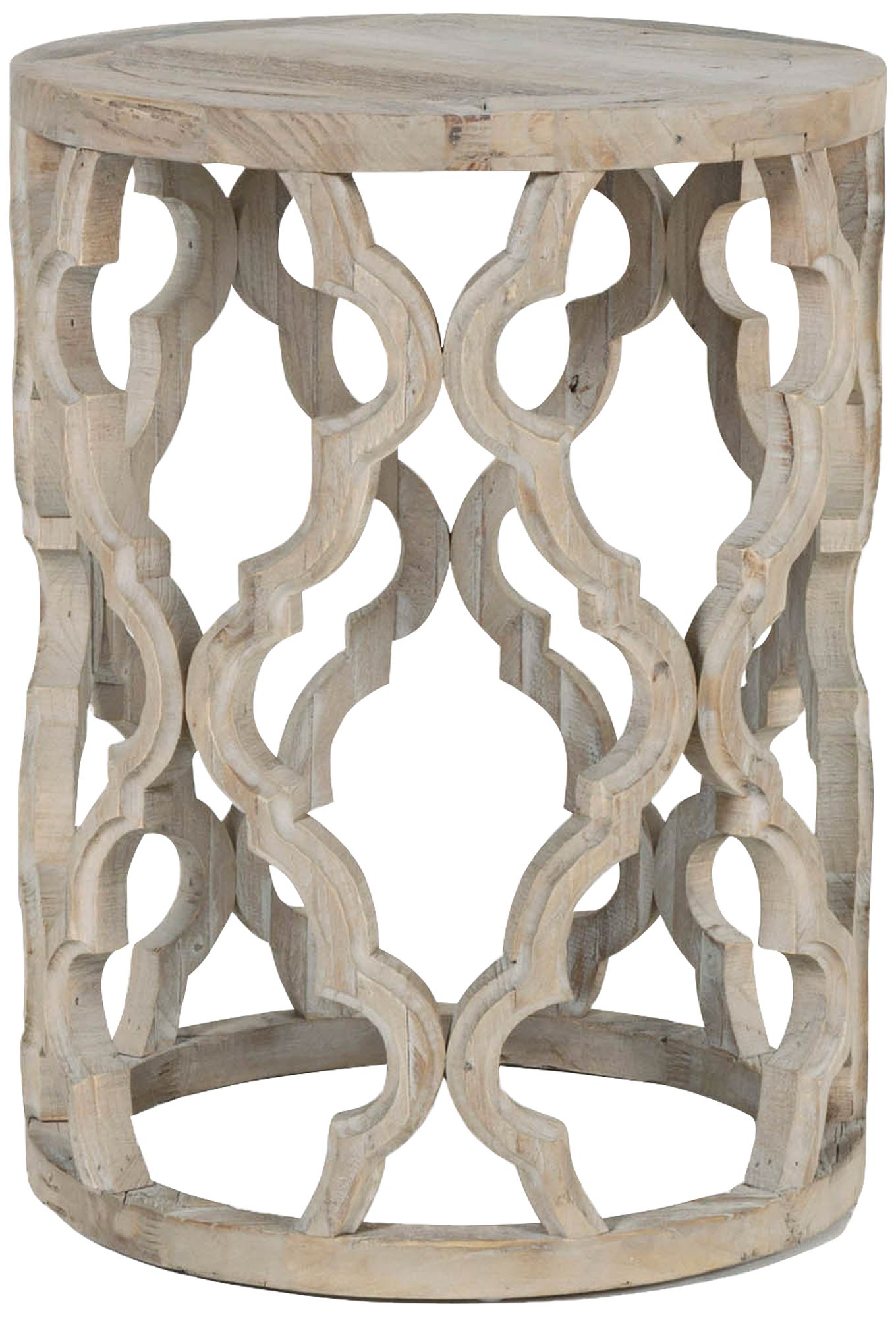 Bella Antique Clover Smoke Gray Wood End Table