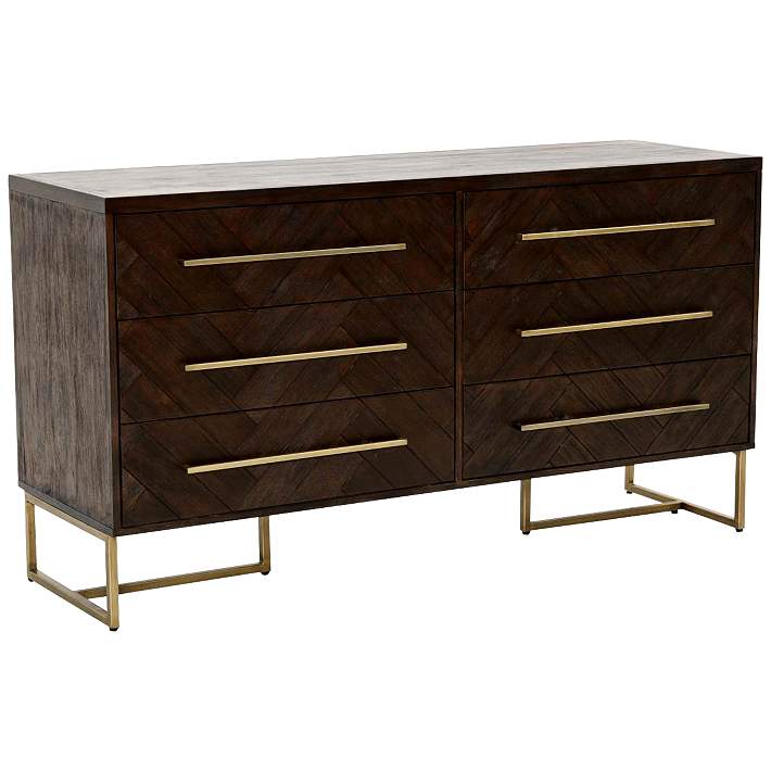 Mosaic 62 Wide Java Wood 6 Drawer, How Wide Is A Double Dresser