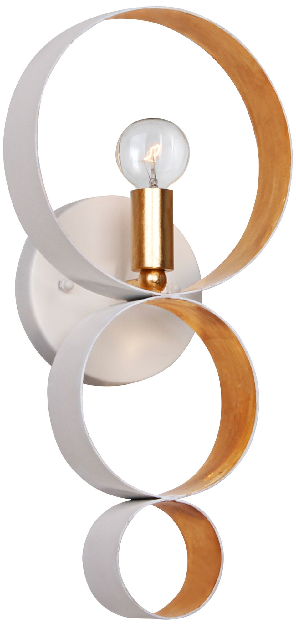 Crystorama Luna 14 3/4" High White 3-Ring Gold Wall Sconce