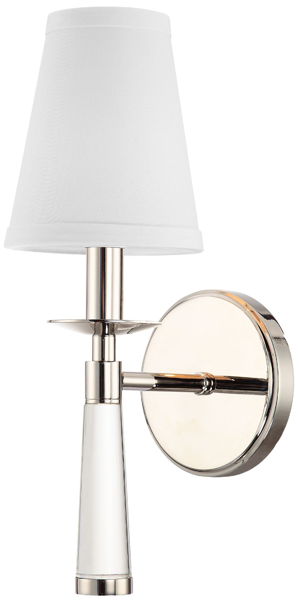 Crystorama Baxter 12" High Glass Stem Nickel Wall Sconce