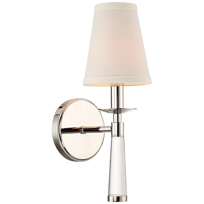 Crystorama Baxter 12&quot; High Glass Stem Nickel Wall Sconce