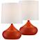 Orange Droplet 14 3/4" Small Modern Accent Lamps Set of 2