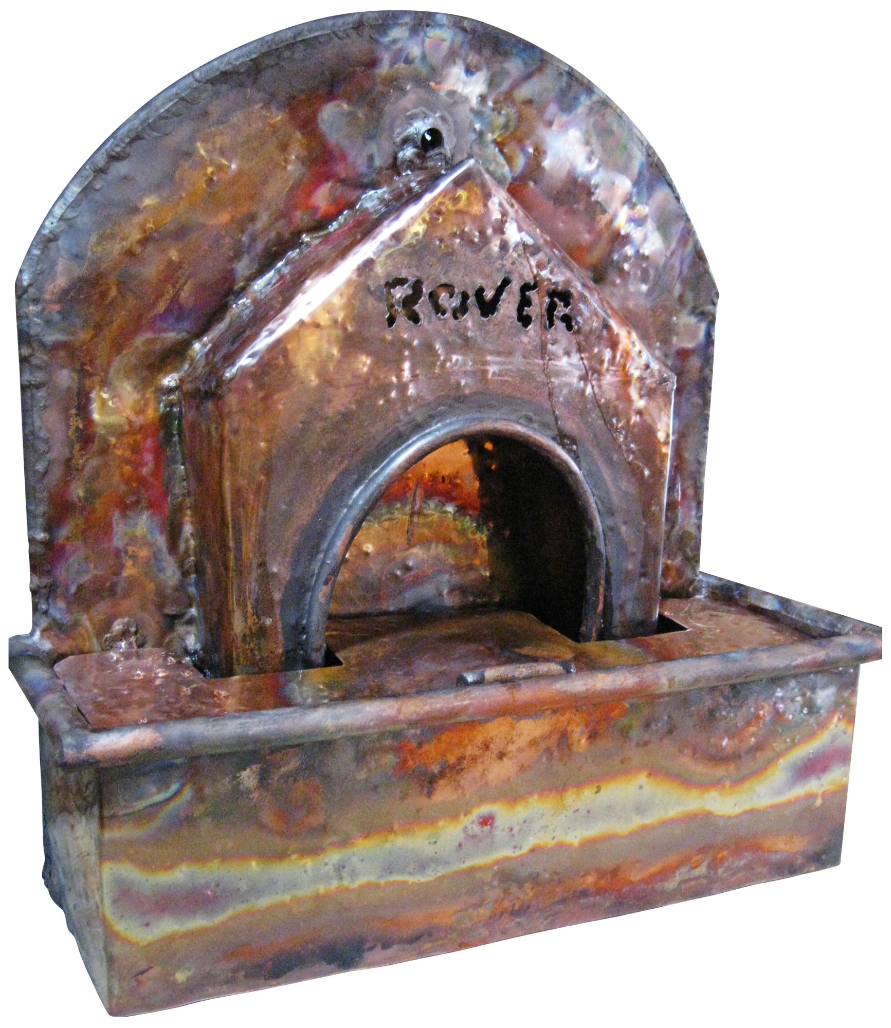 Doghouse 16" High Handcrafted Copper Tabletop Fountain