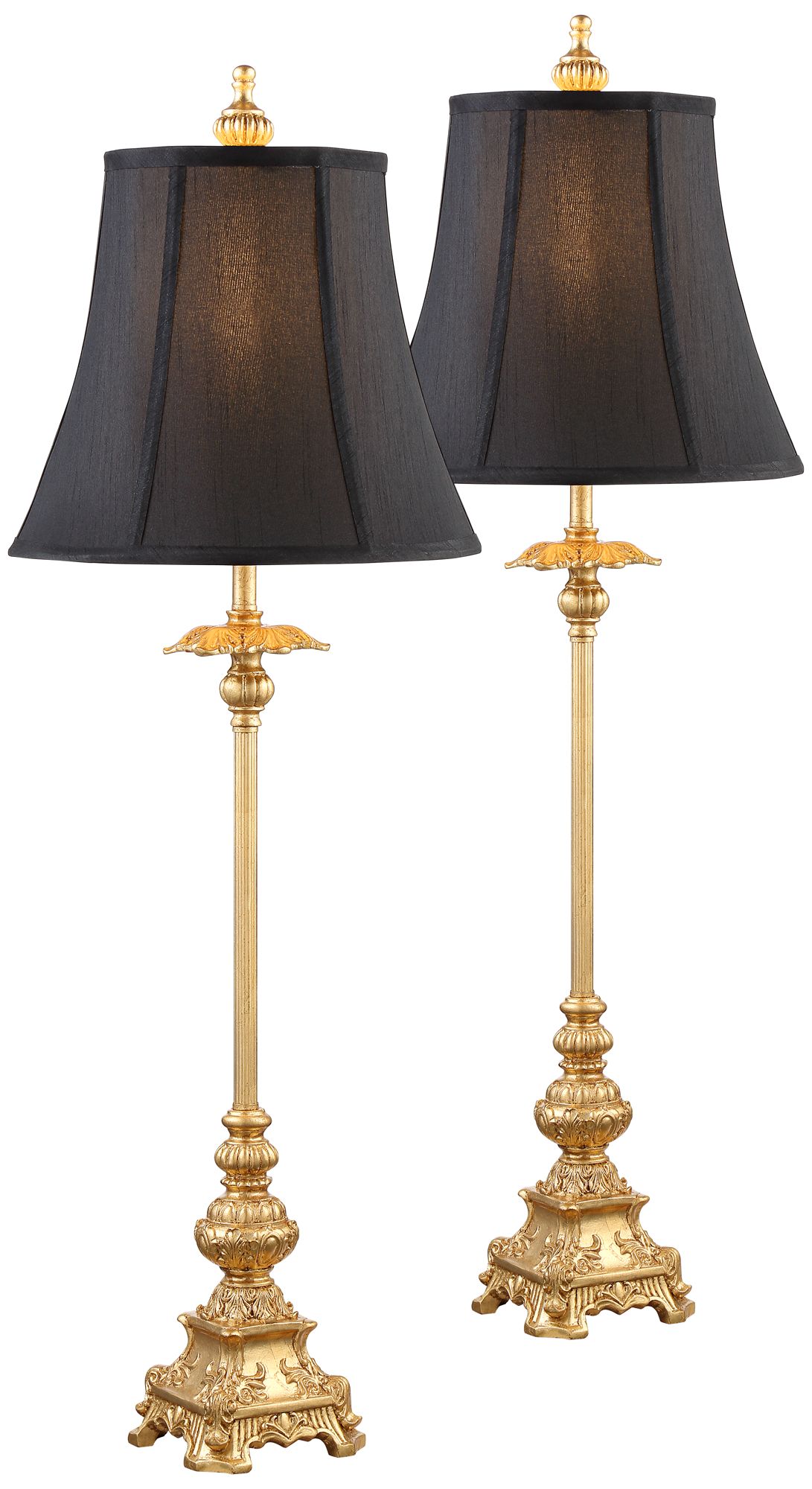 black shade table lamps