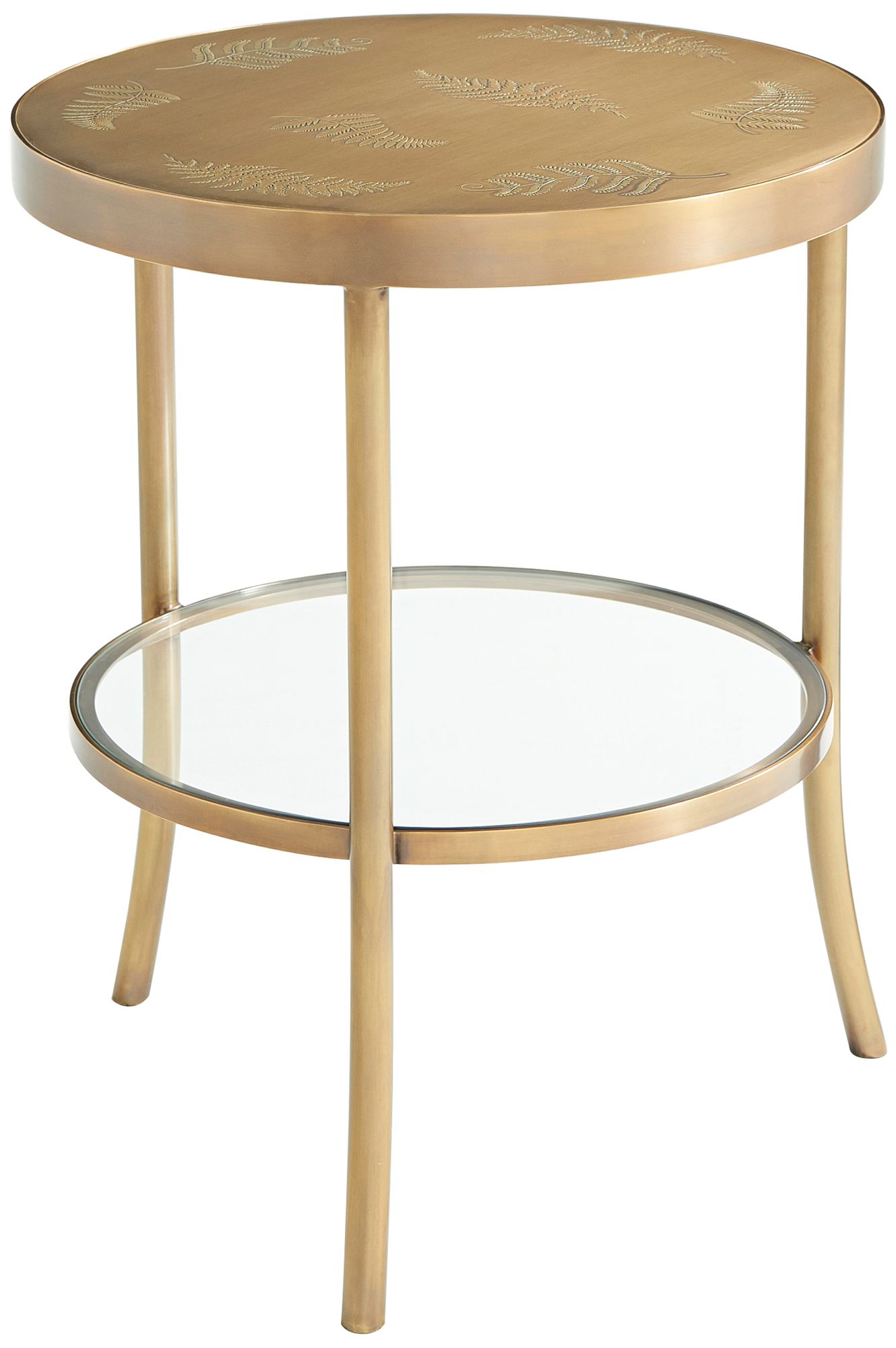 Discovery 20" Wide Fern Pattern Round Accent Table