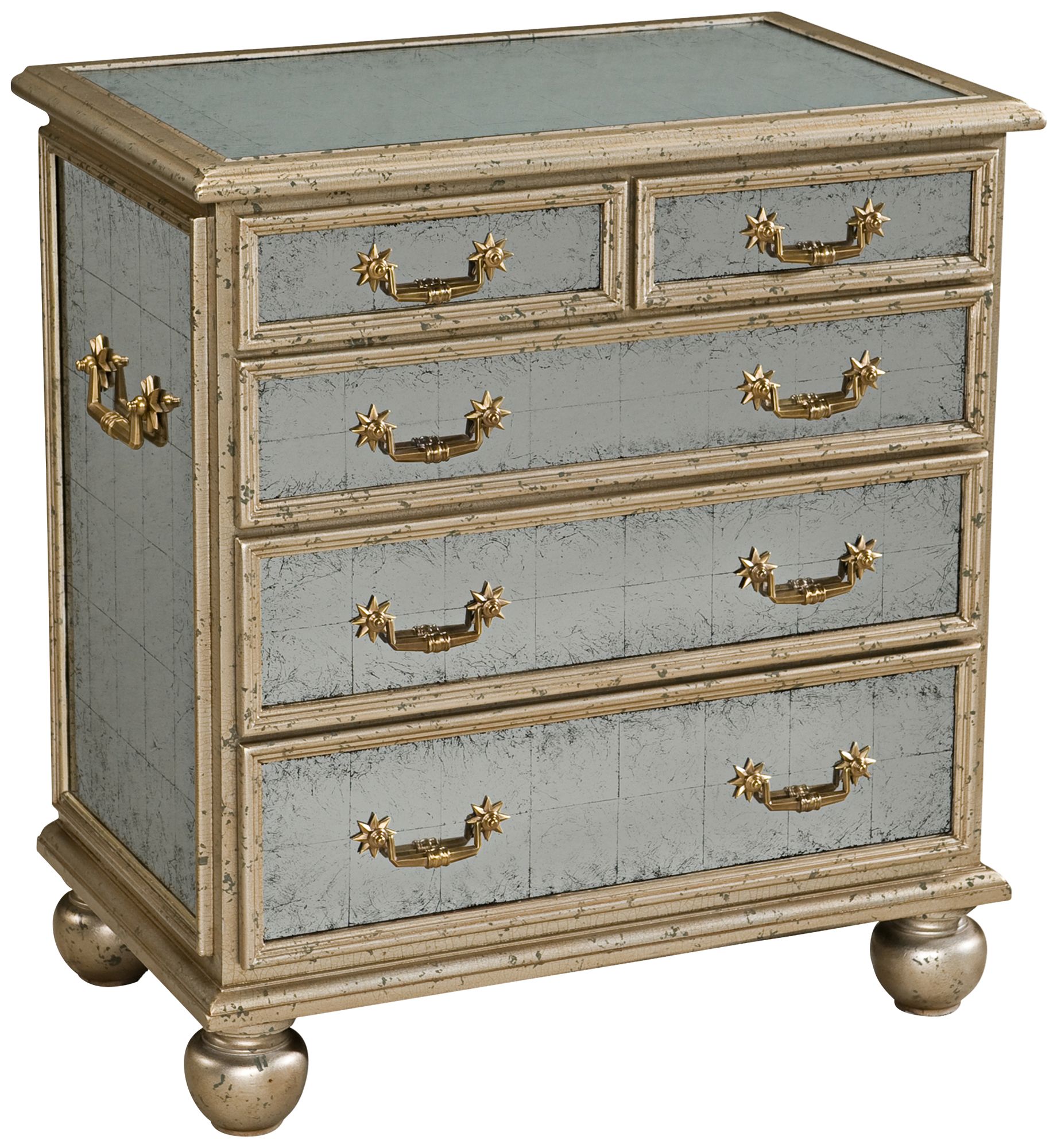 Starlight 27 1/4" Wide Silver Leaf Chest of Drawers