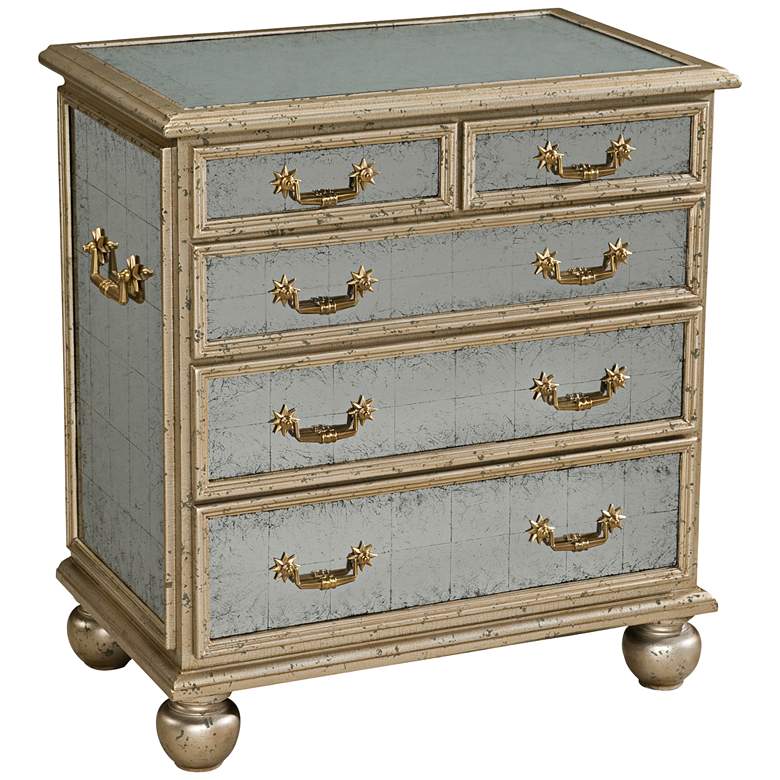 Starlight 27 1/4&quot; Wide Silver Leaf Chest of Drawers
