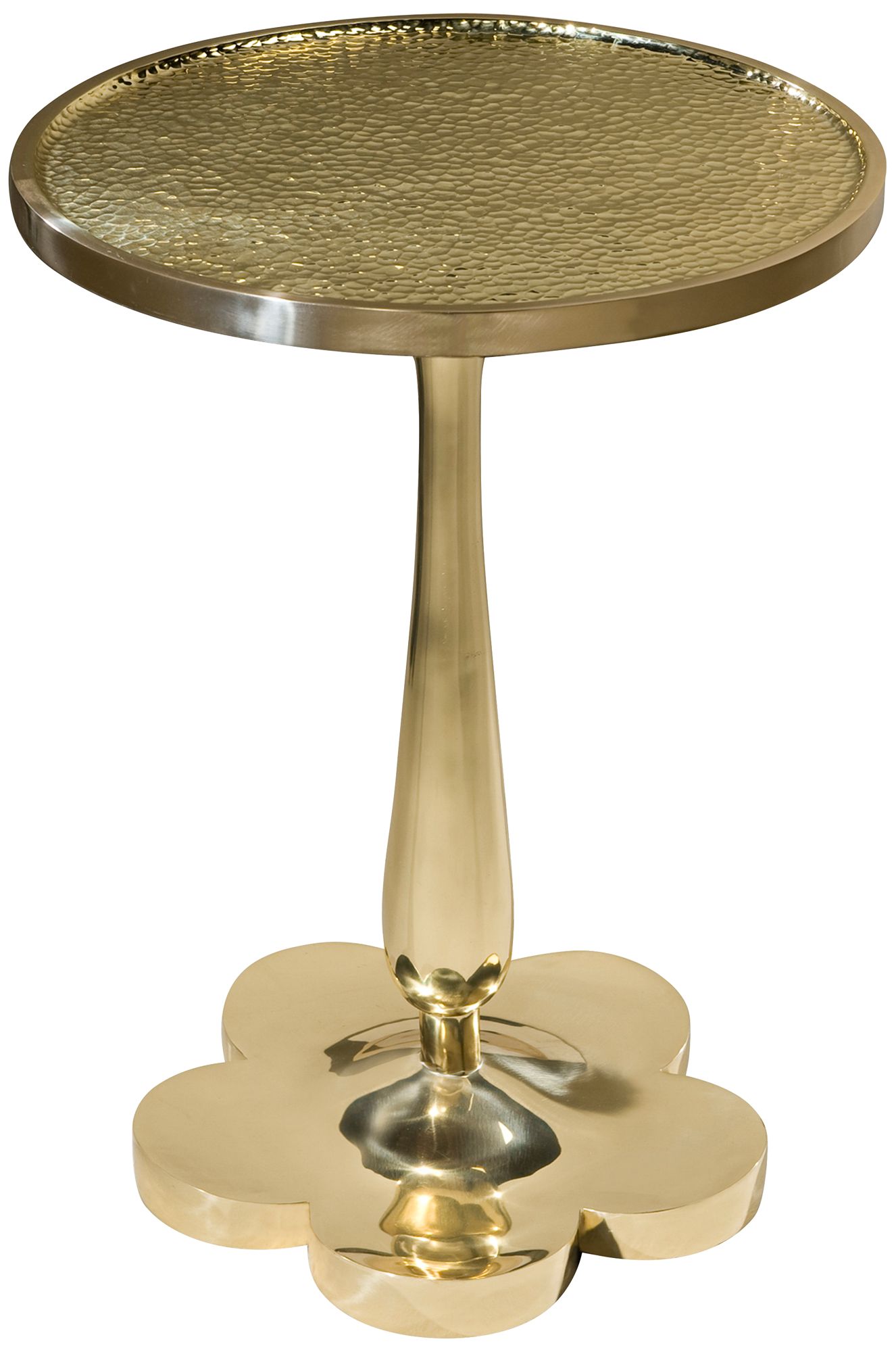 Padma 18" Wide Hammered Brass Occasional Accent Table