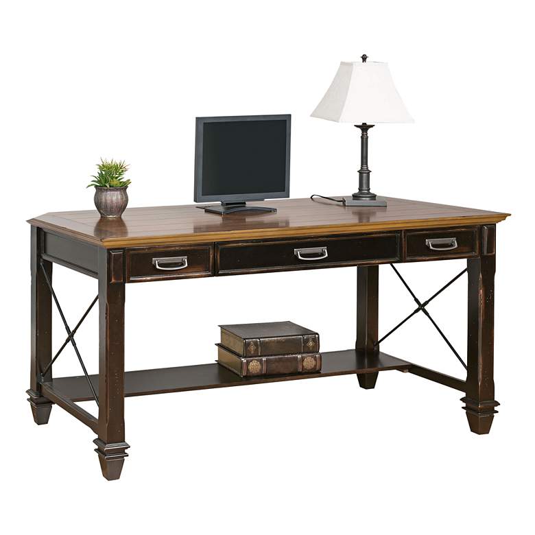 Image 1 Hartford 60" Wide Hand-Rubbed Wood Office Writing Desk