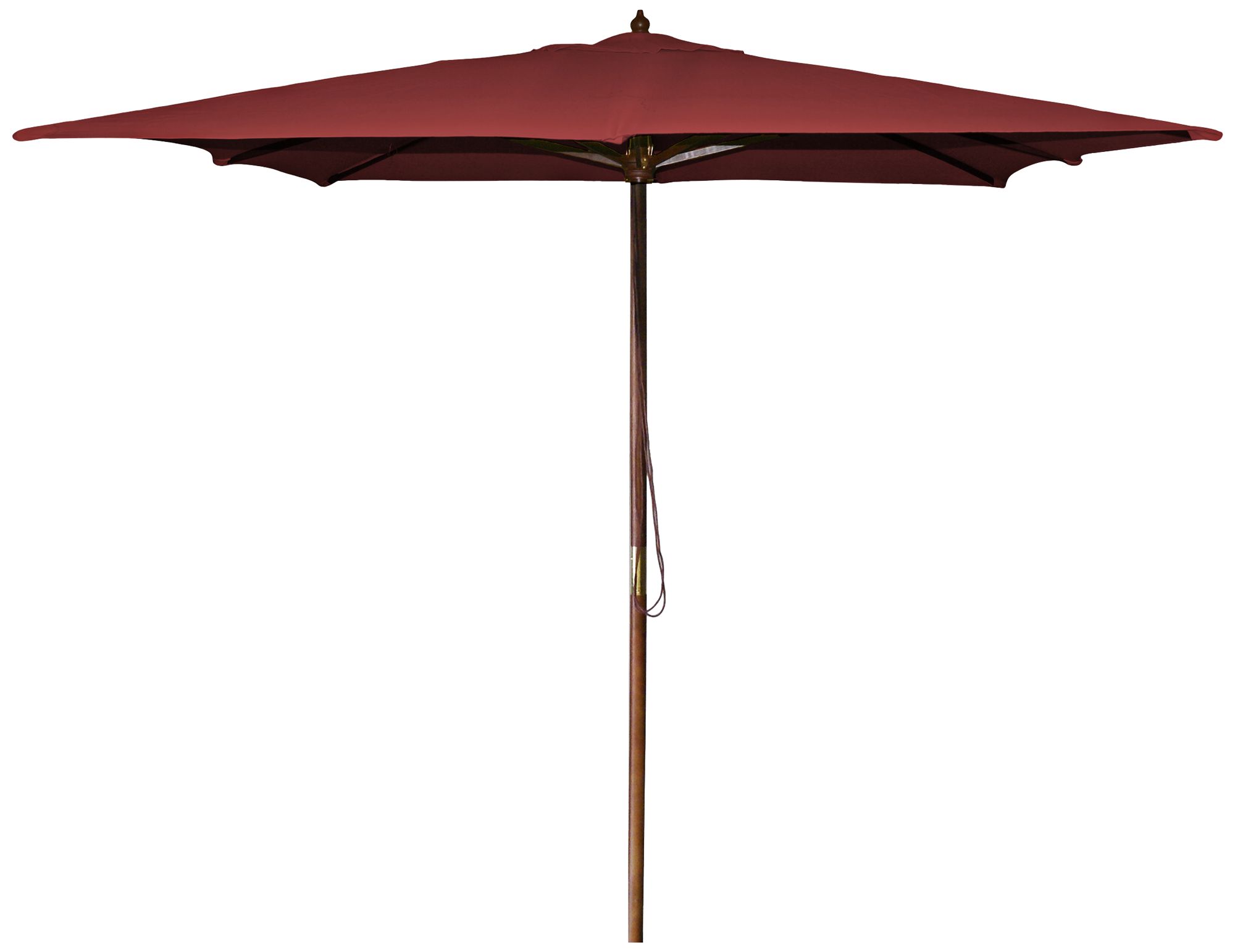 La Jolla Burgundy 8 1/2' Wooden Square Market Umbrella