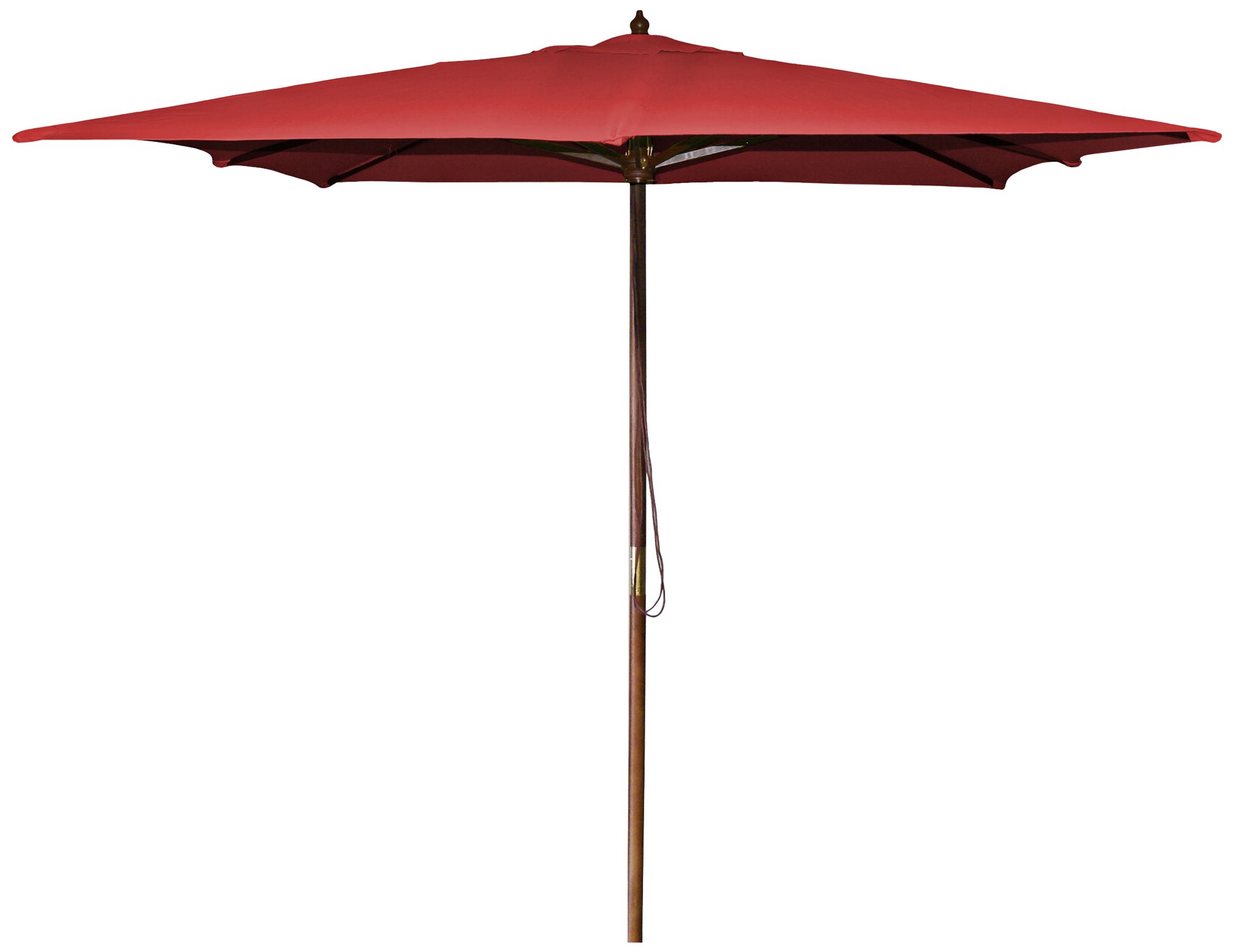 La Jolla Red 8 1/2' Wooden Square Market Umbrella