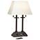 Charlton Bronze Workstation Desk Lamp with Outlets and USB
