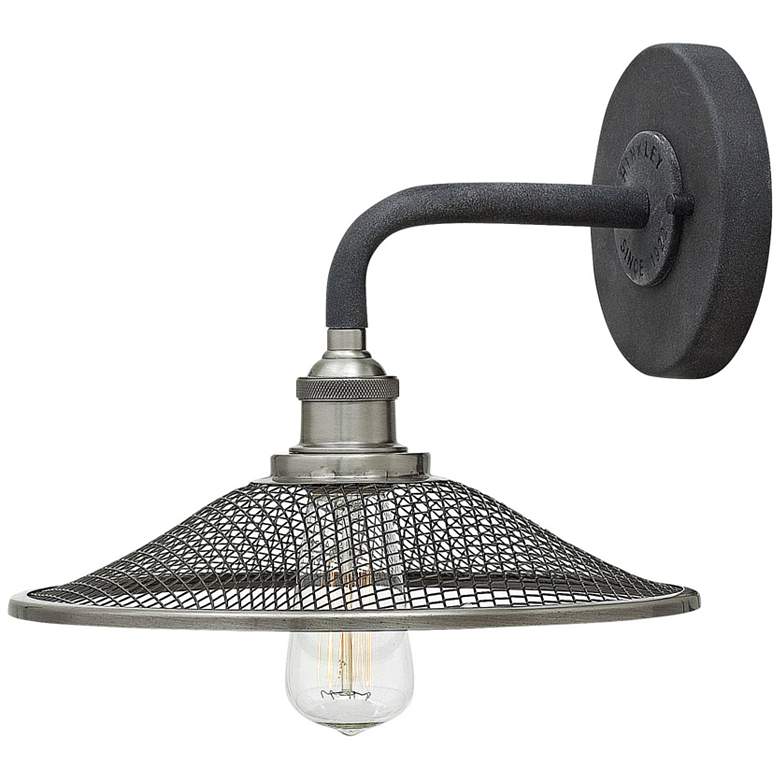 Hinkley Rigby 8 1/2&quot;H Aged Zinc Barn Light Wall Sconce