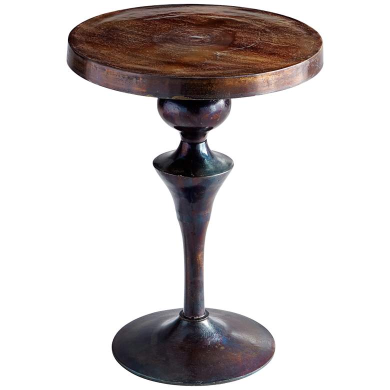 Image 1 Gully 21" Wide Touch of Blue Antique Bronze Round Side Table