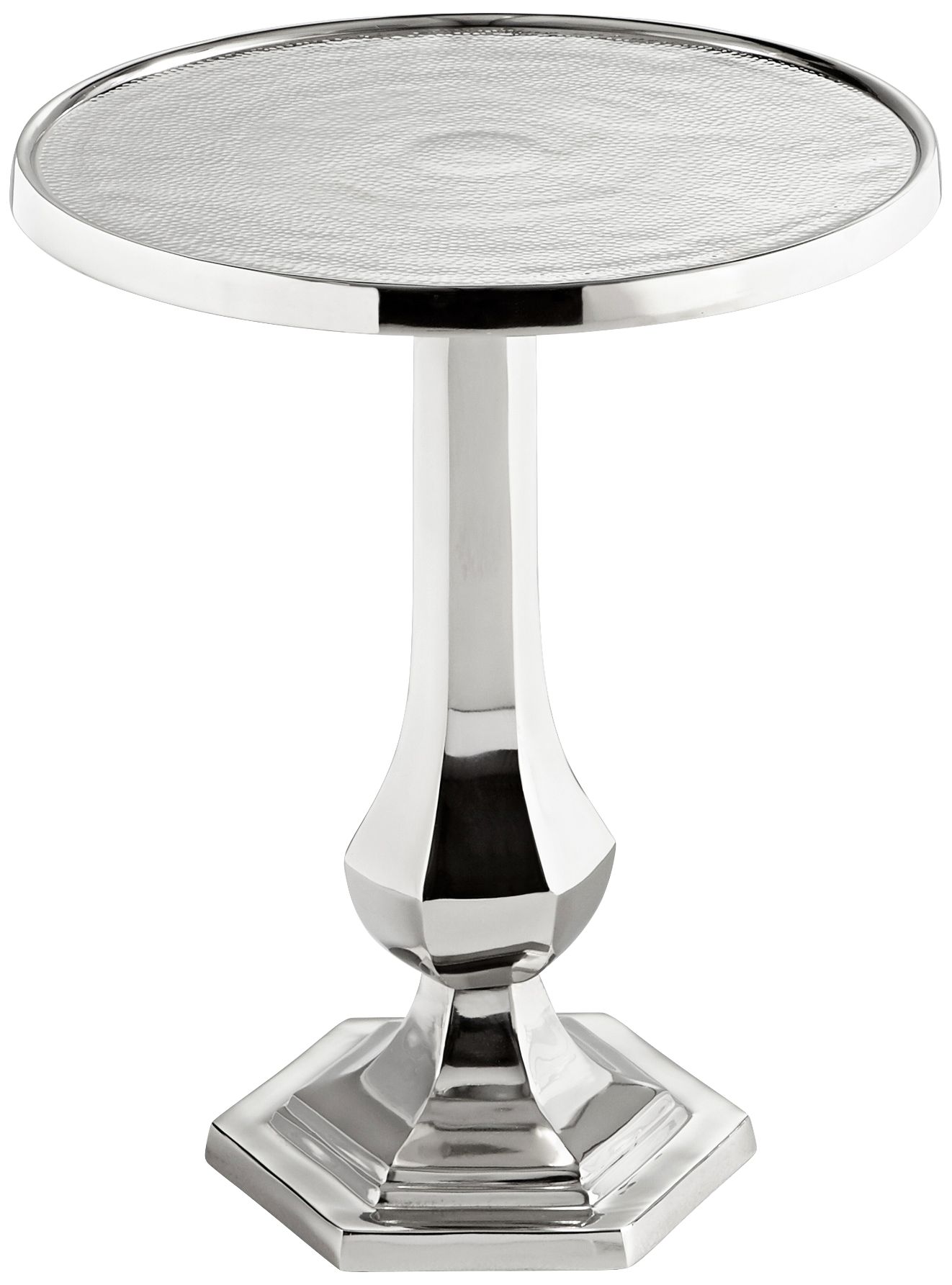 Old Sport 20" Wide Polished Nickel Round Pedestal Side Table
