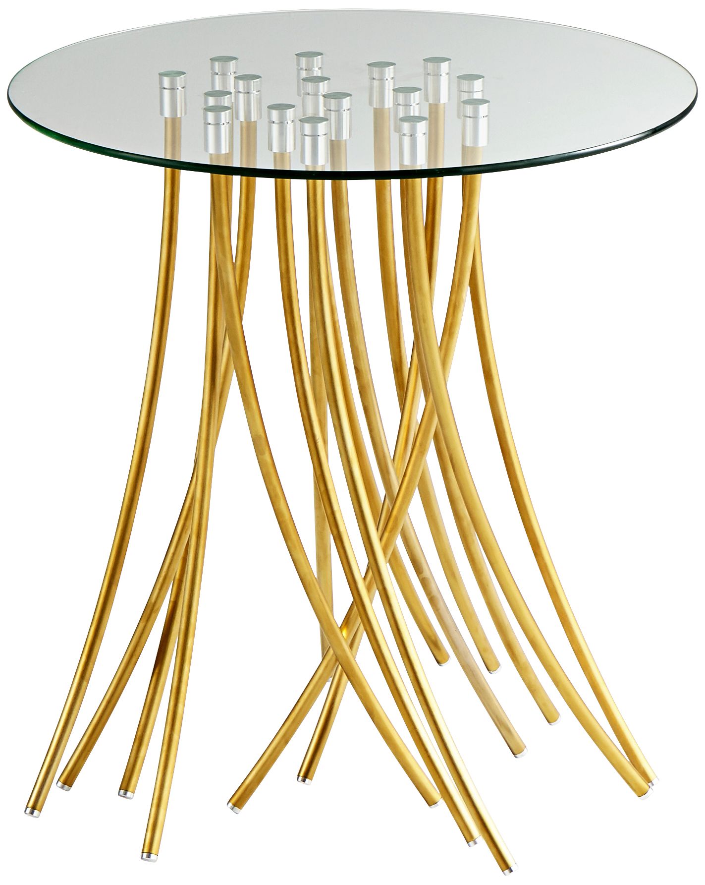 Tuffoli 24" Wide Gold Spaghetti Base Modern Accent Table