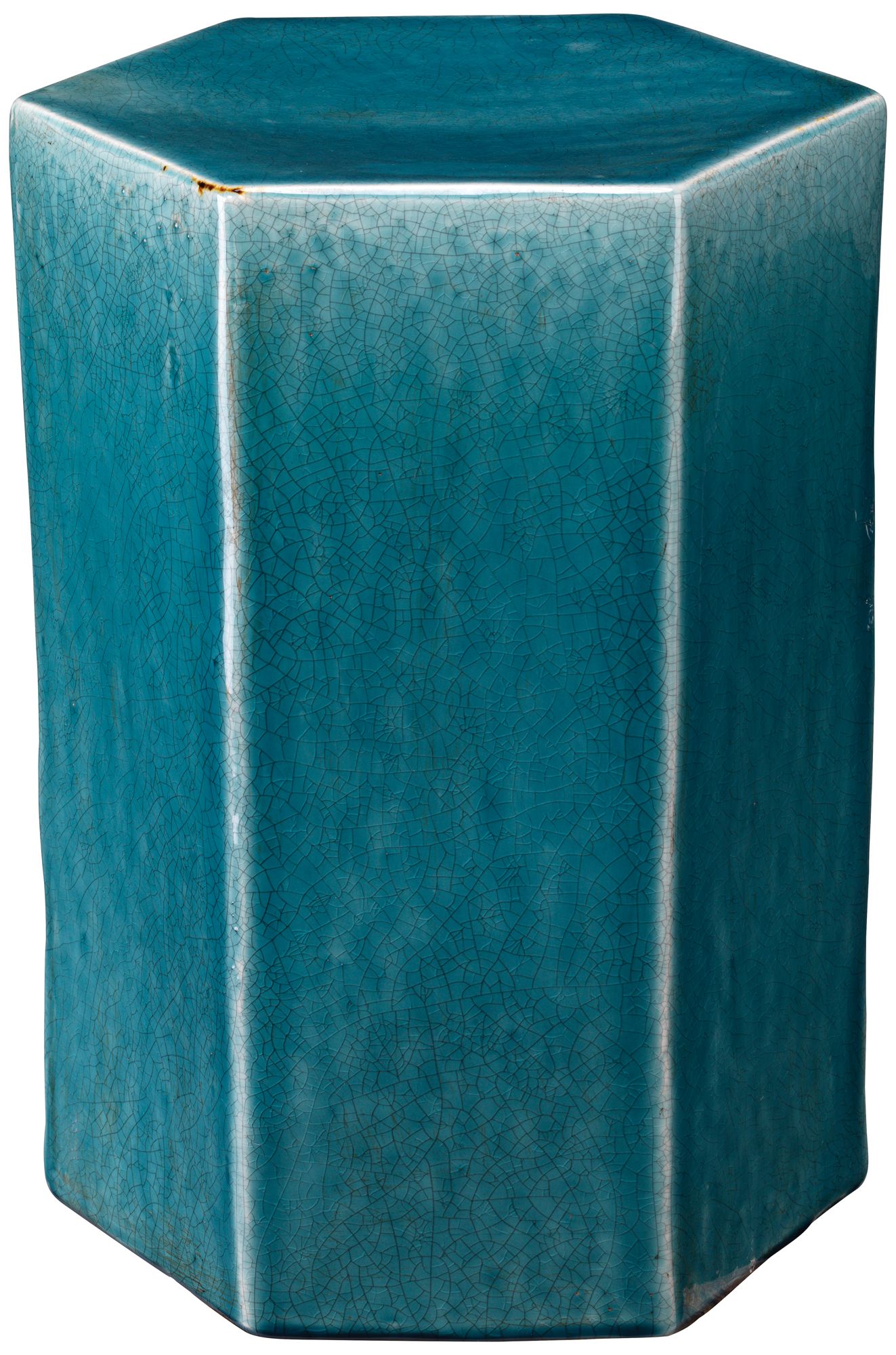 Jamie Young Porto 15" Wide Azure Blue Ceramic Side Table