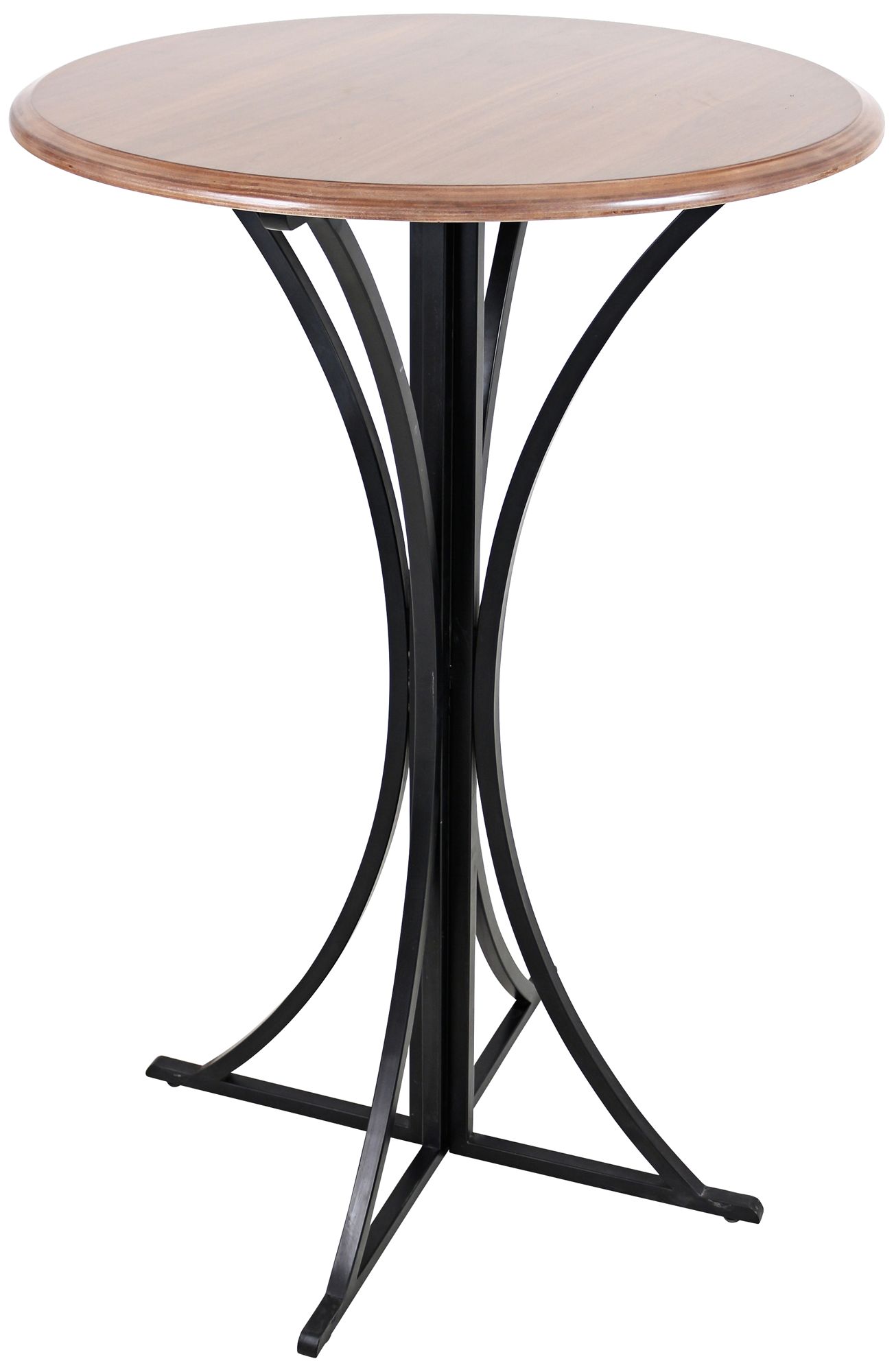 Boro 42 1/4" High Painted Black Round Walnut Pub Table