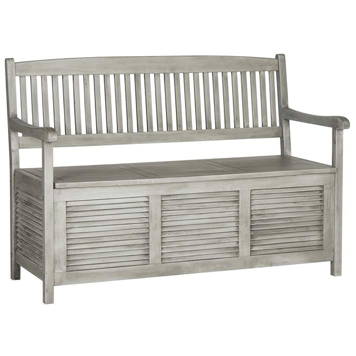 Westmore Gray Wood Outdoor Storage Bench 1t830 Lamps Plus
