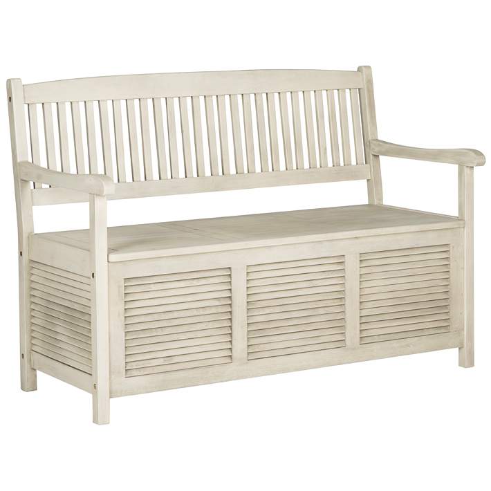 Westmore Distressed White Outdoor, White Outdoor Storage Bench Seat