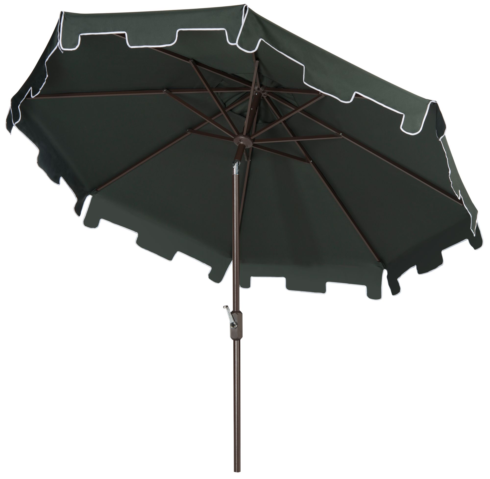 Zimmerman Dark Green 9' Aluminum Market Umbrella with Flap