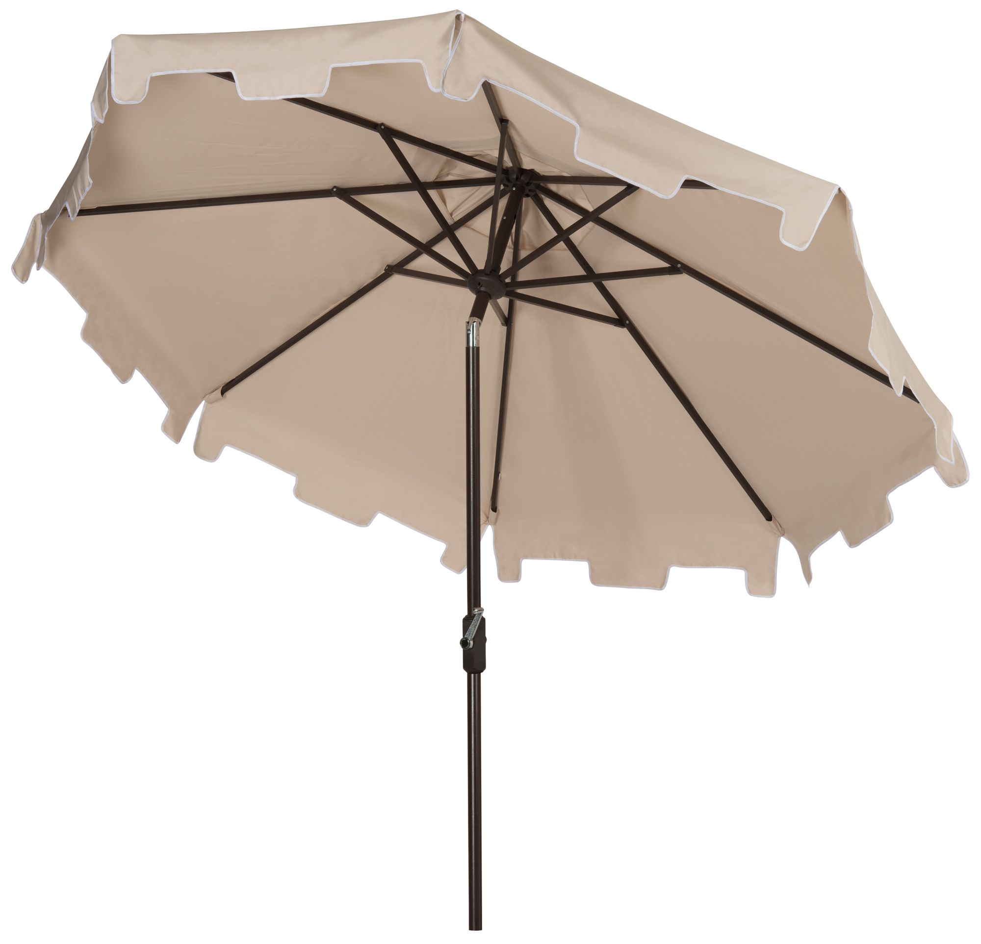 Zimmerman Beige 9' Aluminum Market Umbrella with Flap