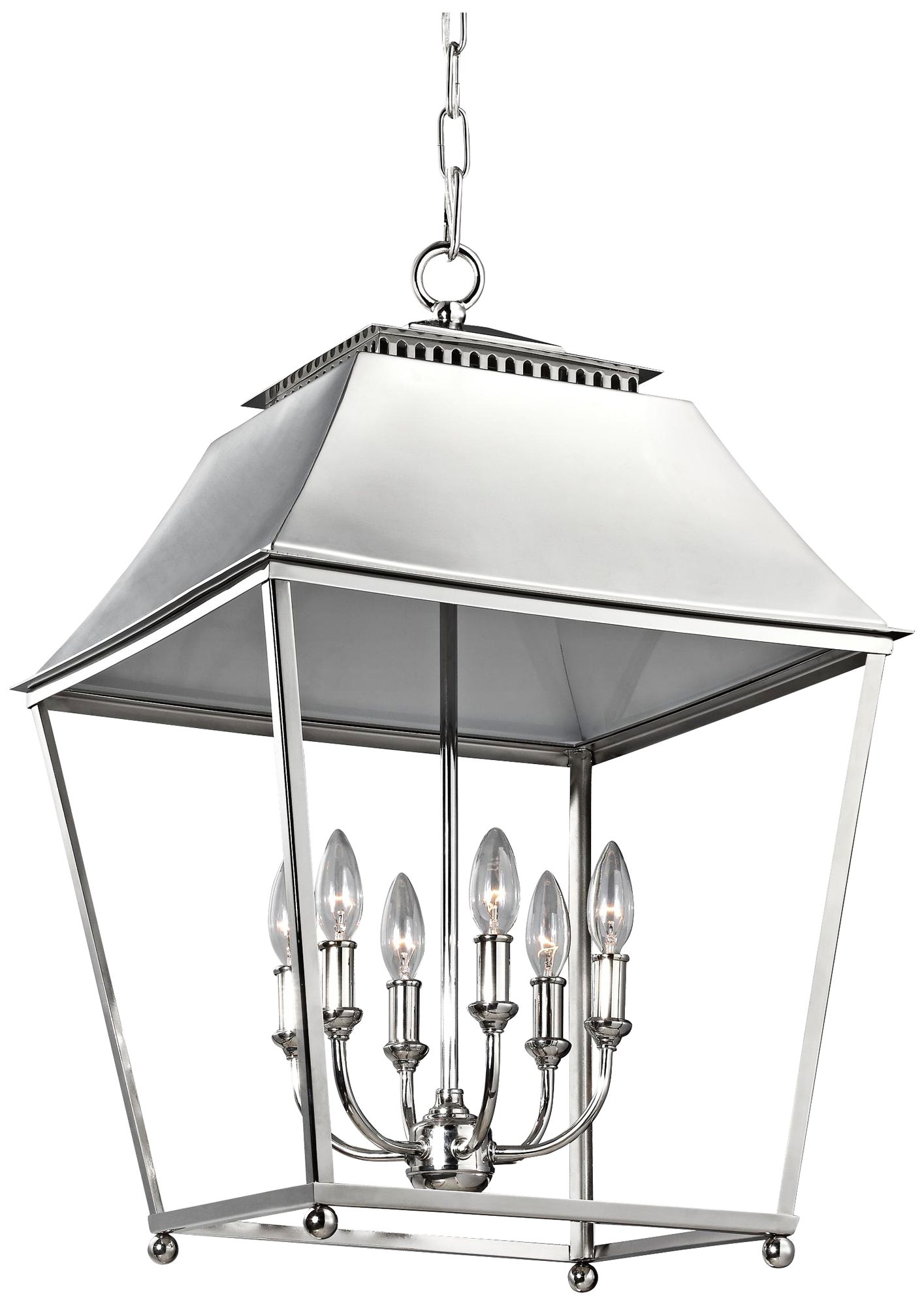 Feiss Galloway 18 1/2" Wide Nickel 6-Light Indoor Pendant